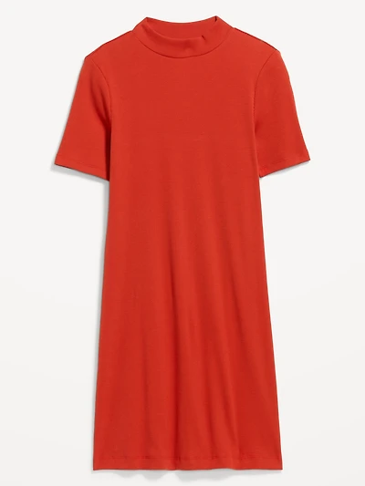 Snug Mock-Neck Bodycon Mini Dress