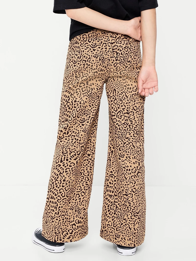 Pull-On Super Baggy Wide-Leg Twill Pants for Girls
