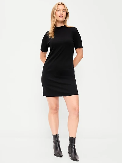 Snug Mock-Neck Bodycon Mini Dress