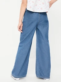 Pull-On Super Baggy Wide-Leg Denim Jeans for Girls