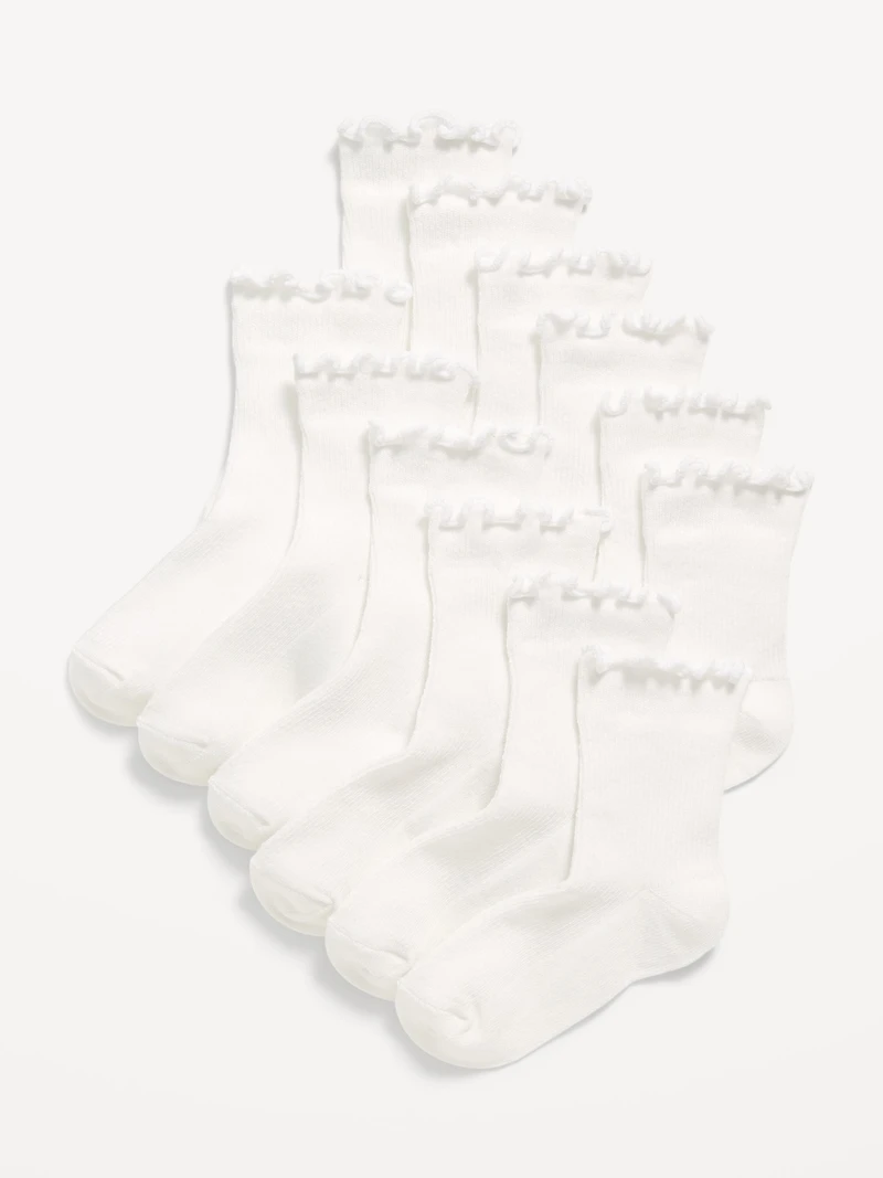 Ruffle-Cuff Crew Socks 6-Pack for Toddler & Baby