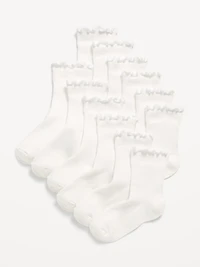 Ruffle-Cuff Crew Socks 6-Pack for Toddler & Baby