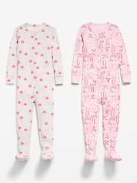 Snug-Fit 2-Way-Zip Pajama One-Piece 2-Pack for Toddler & Baby