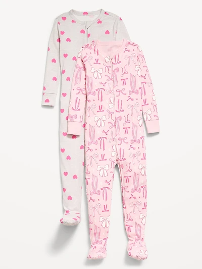 Snug-Fit 2-Way-Zip Pajama One-Piece 2-Pack for Toddler & Baby
