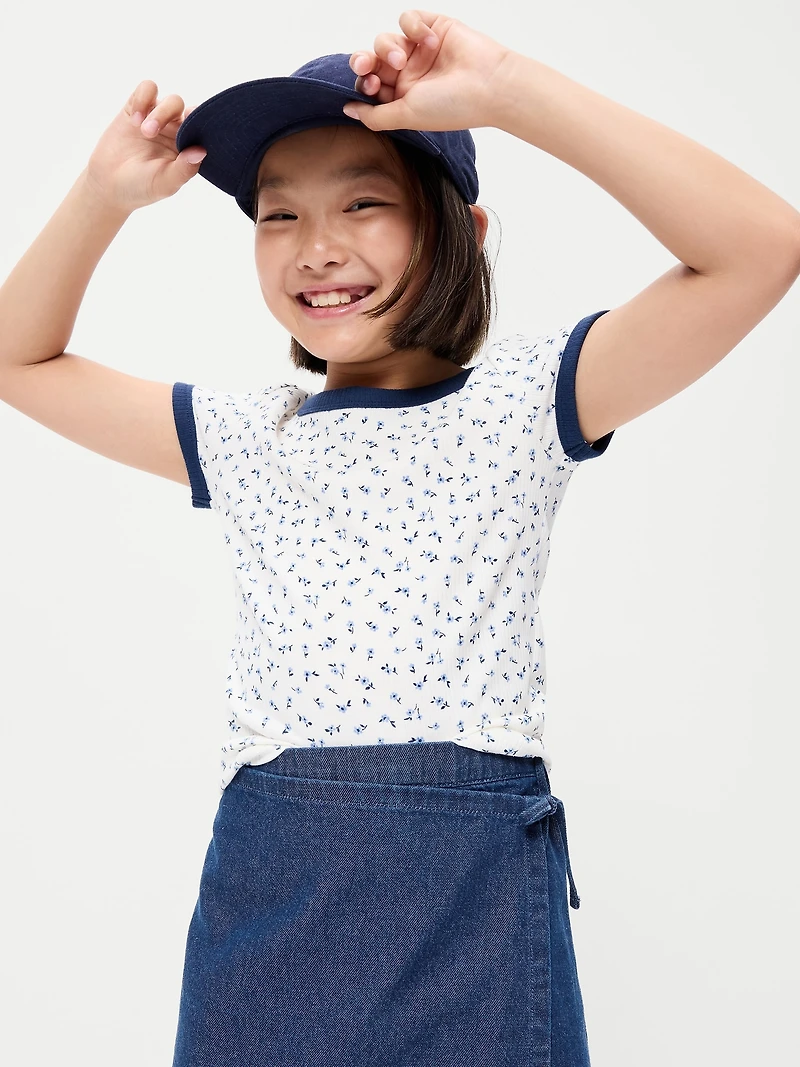 Wrap-Front Denim Skort for Girls