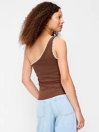Ribbed One-Shoulder Tank Top