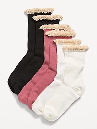 Ruffled Waffle Knit Socks 3-Pack for Girls