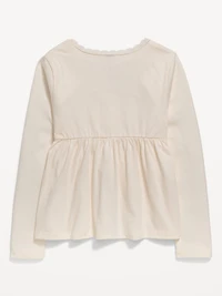 Long-Sleeve Faux-Wrap Top for Girls