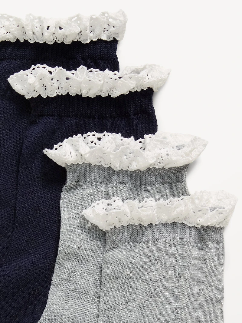 Lace-Trim Crew Sock 2-Pack for Women