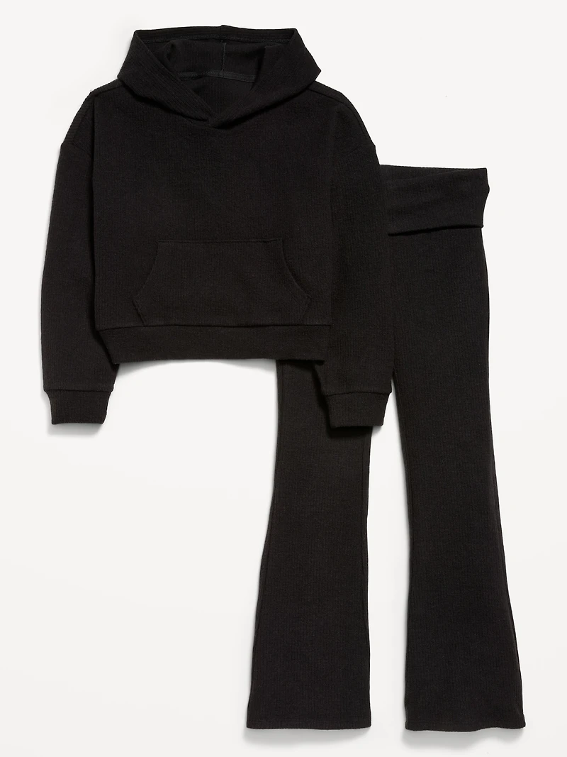 CozePlush Pullover Hoodie and Pants Set for Girls