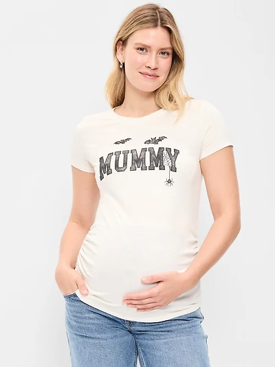 Maternity Graphic Side-Shirred T-Shirt