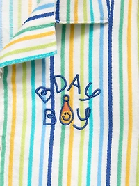 Textured Embroidered Shirt and Shorts Set for Toddler Boys