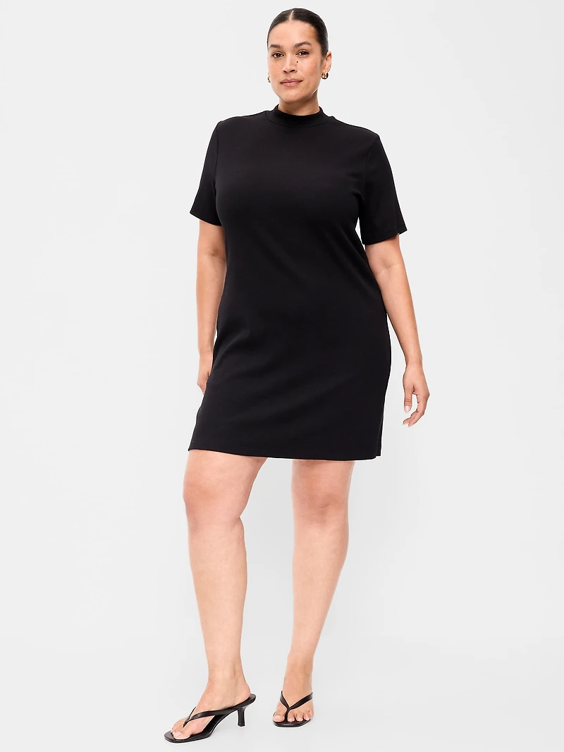 Snug Mock-Neck Bodycon Mini Dress