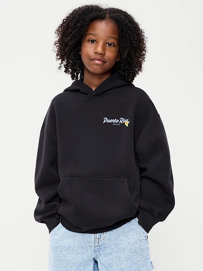Favorite Fleece Oversized Logo Graphic Pullover Hoodie for Boys