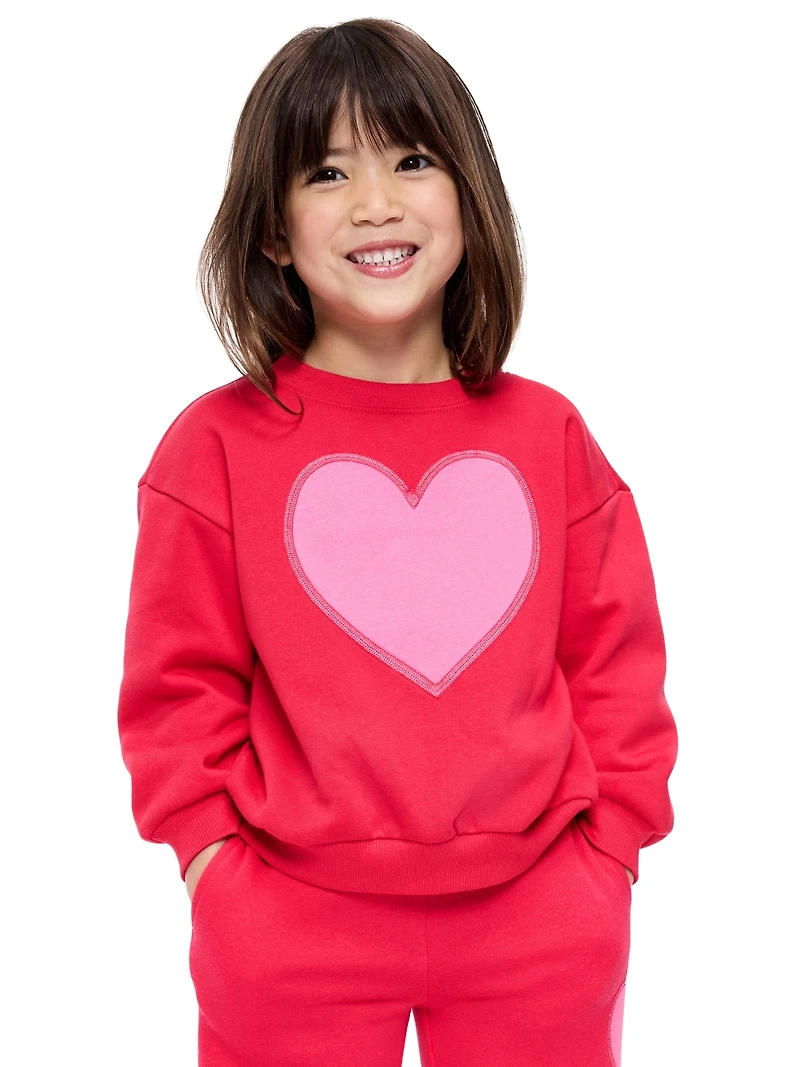 Oversized Long-Sleeve Graphic Sweatshirt for Toddler Girls