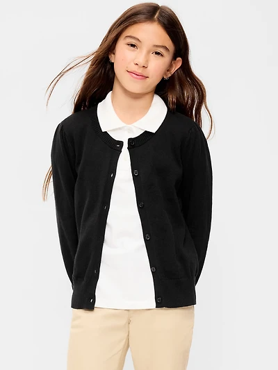 School Uniform Button-Up Cardigan for Girls