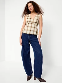 Sleeveless V-Neck Tie-Back Top