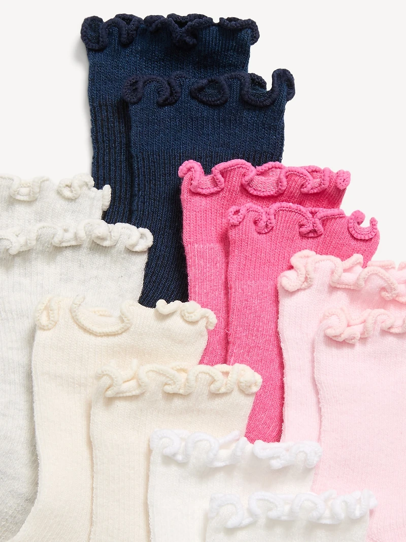 Ruffle-Cuff Crew Socks 6-Pack for Toddler & Baby
