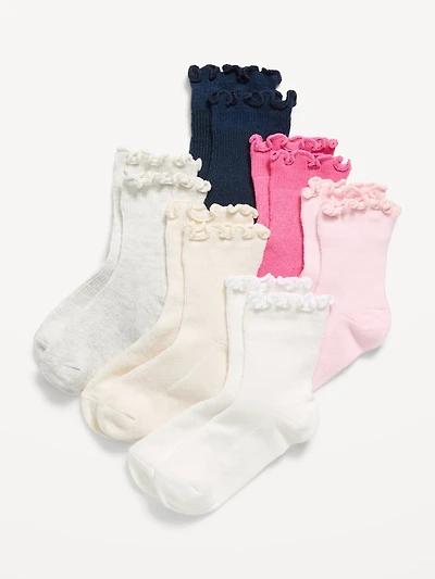 Ruffle-Cuff Crew Socks 6-Pack for Toddler & Baby