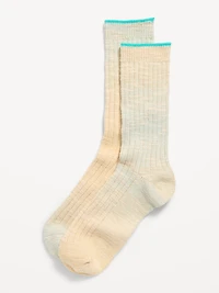 Slouchy Textured Crew Socks for Women