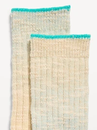 Slouchy Textured Crew Socks for Women