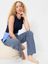 High-Waisted Poplin Pajama Pant
