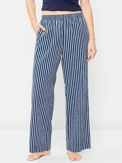 High-Waisted Poplin Pajama Pant