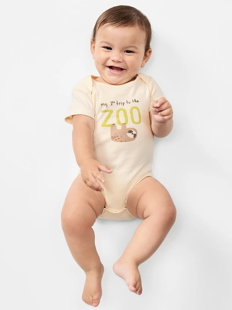 Unisex Short-Sleeve Graphic Bodysuit for Baby