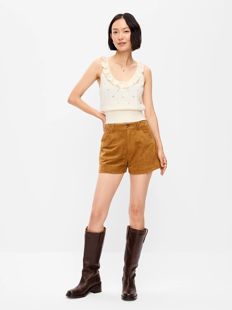 High-Waisted Faux-Suede Shorts