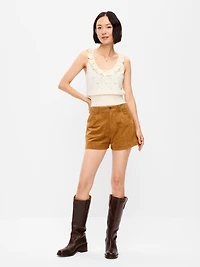 High-Waisted Faux-Suede Shorts