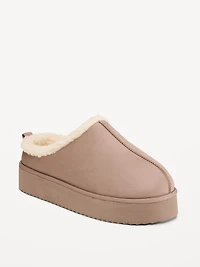 Faux-Suede Platform Mule Clogs for Women