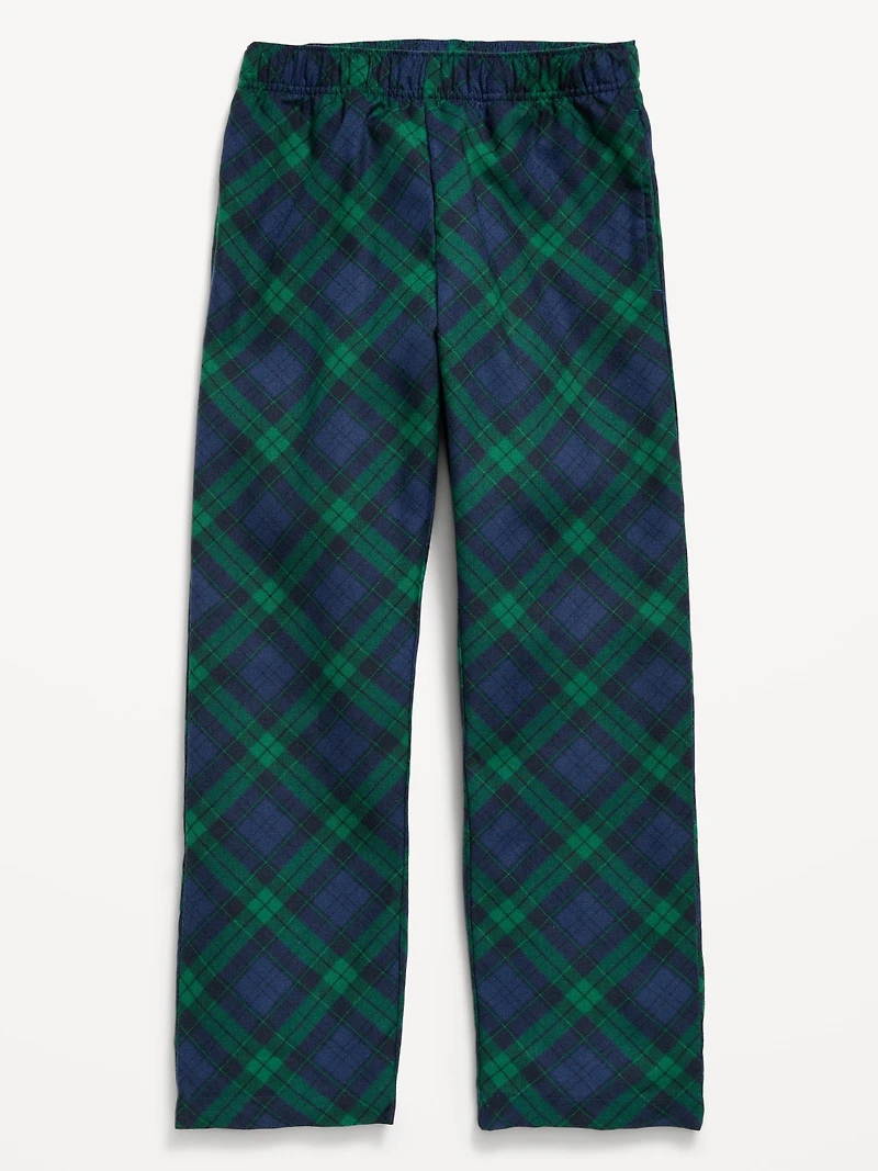 Gender-Neutral Printed Flannel Pajama Pants for Kids