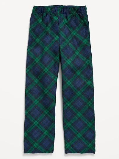 Gender-Neutral Printed Flannel Pajama Pants for Kids