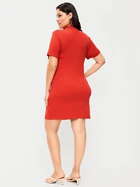 Snug Mock-Neck Bodycon Mini Dress