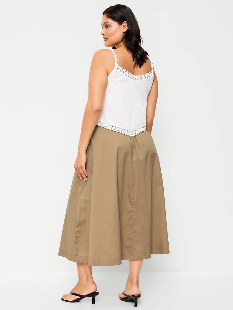 Poplin Midi Skirt