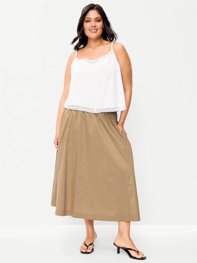 Poplin Midi Skirt