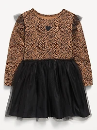 Long-Sleeve Fit and Flare Tutu Dress for Toddler Girls