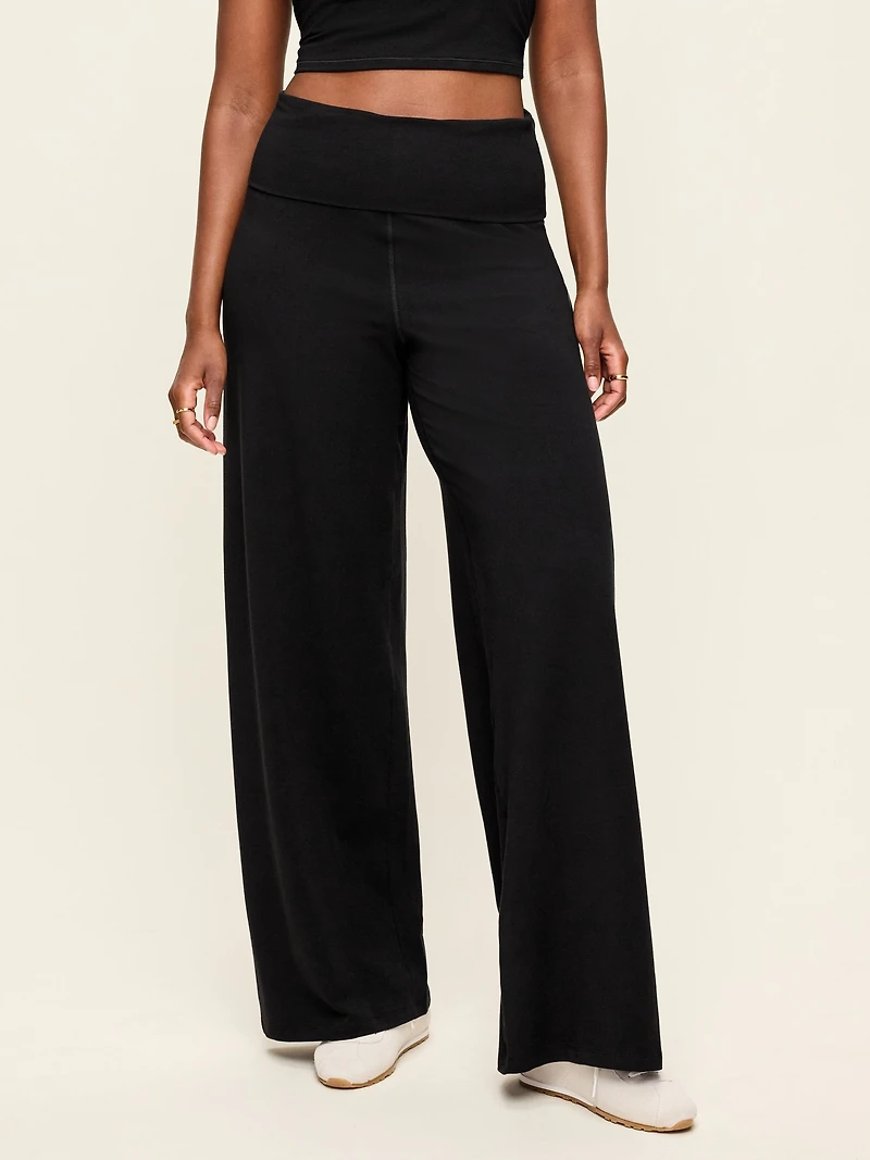 High-Waisted PowerChill Fold-Over Wide-Leg Pants