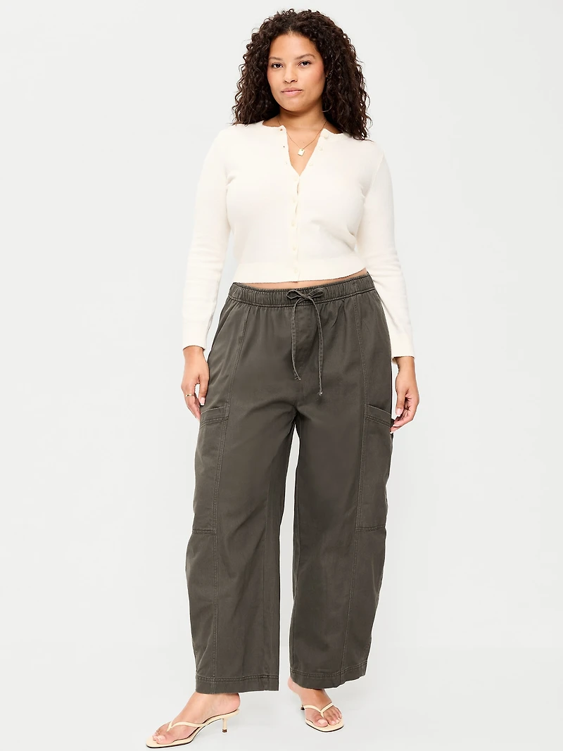 Mid-Rise Pull-On Utility Pants