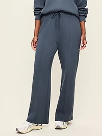 Mid-Rise Dynamic Fleece Textured Wide-Leg Sweatpants