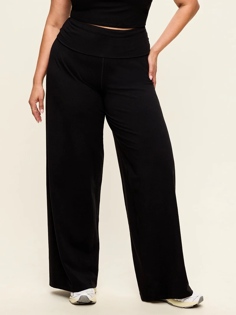 High-Waisted PowerChill Fold-Over Wide-Leg Pants
