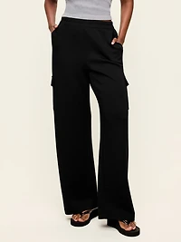 High-Waisted Bounce Fleece Wide-Leg Cargo Sweatpants