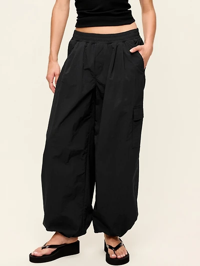 Mid-Rise Woven Utility Pants