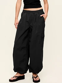 Mid-Rise Woven Utility Pants