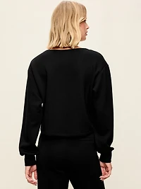 Bounce Fleece Long-Sleeve Twist-Front Top