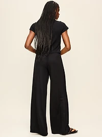High-Waisted Bounce Lite Drapey Wide-Leg Pleated Pants