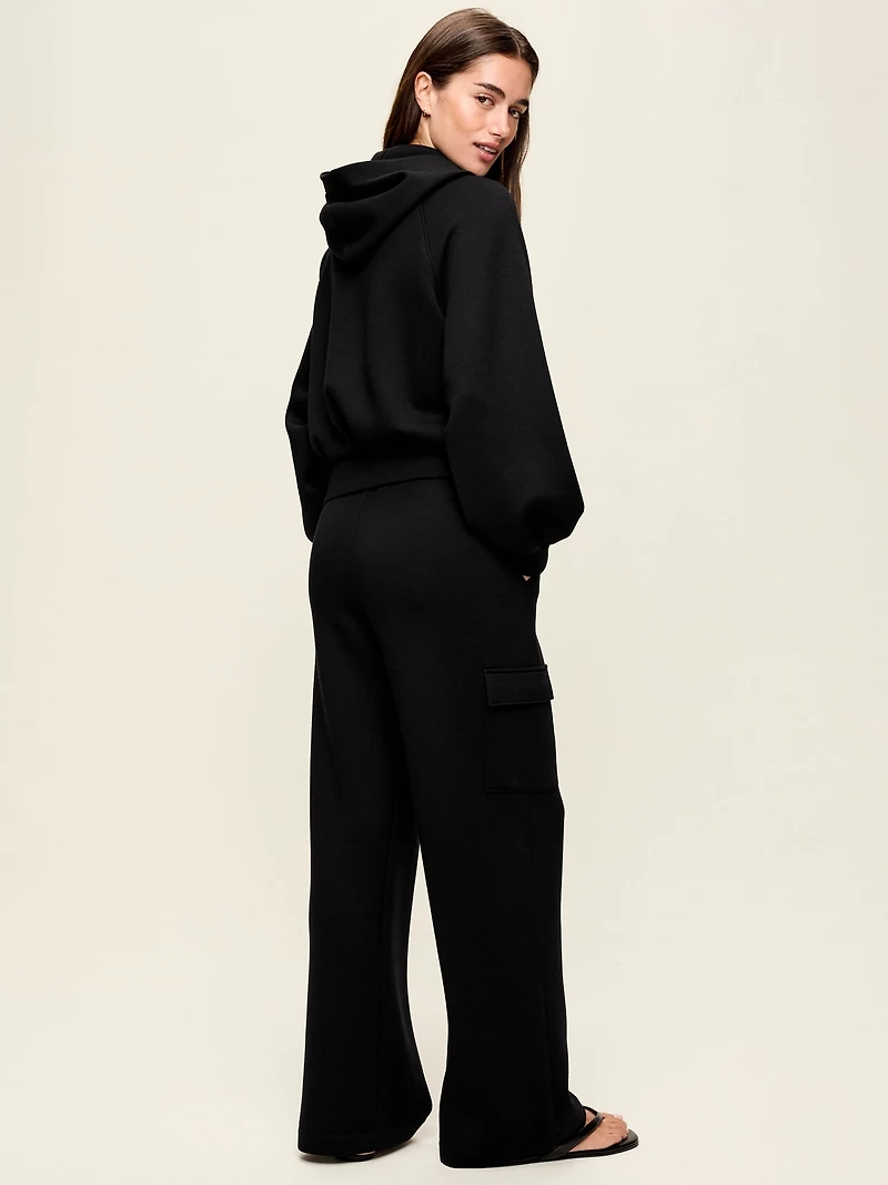 High-Waisted Bounce Fleece Wide-Leg Cargo Sweatpants