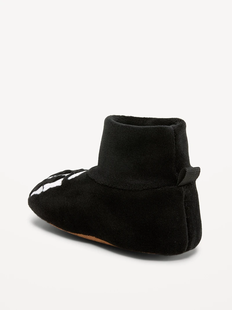 Velour Skeleton Slippers for Baby