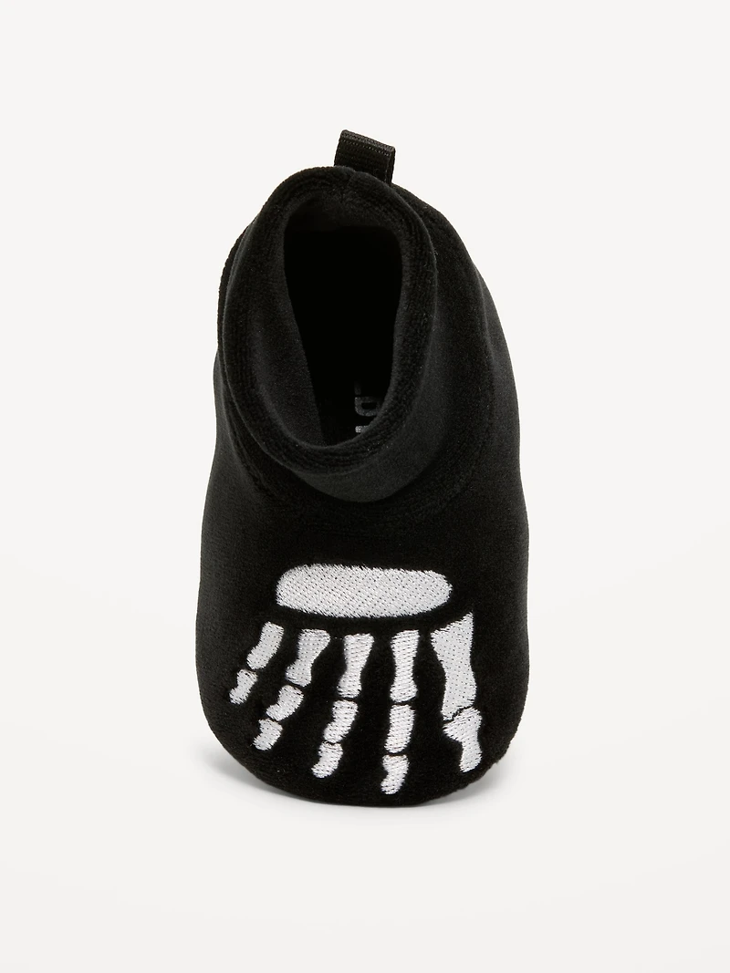 Velour Skeleton Slippers for Baby