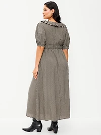 Ruffle-Trim Boho Maxi Dress